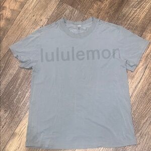 lululemon athletica Men’s Short-Sleeve Logo Tee — Light Gray Blue